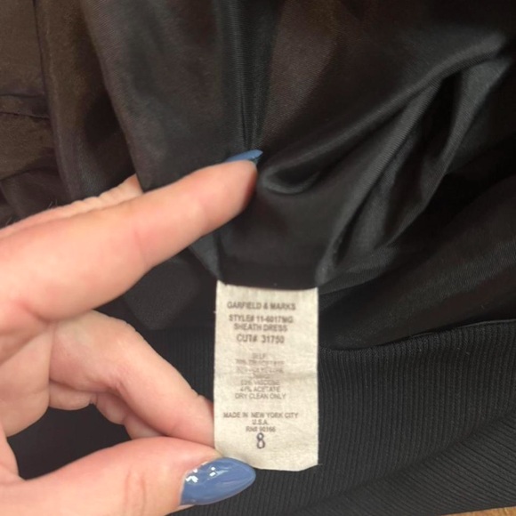 Garfield & Marks Black Micro Ribbed Sheath Dress EUC - Picture 4 of 4
